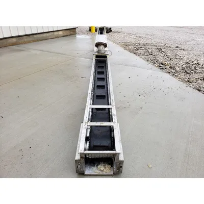Used 9" Wide. X 25' Long Stainless Steel Belt Conveyor