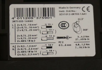 USED SIEMENS 3RV1031-4DA10 MOTOR PROTECTOR W/ 3RT1033-1AK60 CONTACTOR