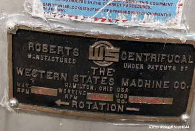 Used WESTERN STATES G-16 Basket Bottom Dump Centrifuges Illinois US | Aaron Equipment #1240992