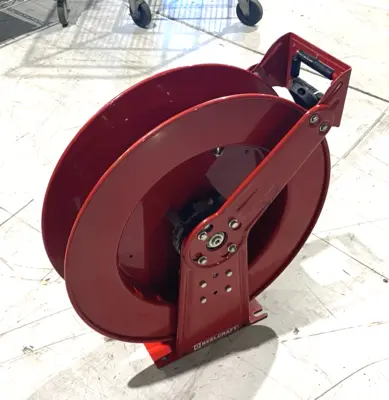 Used Reelcraft Spring-Return Dual-Pedestal Hose Reel Plumbing Equipment Michigan US | Maverick Industrial Sales #1395473