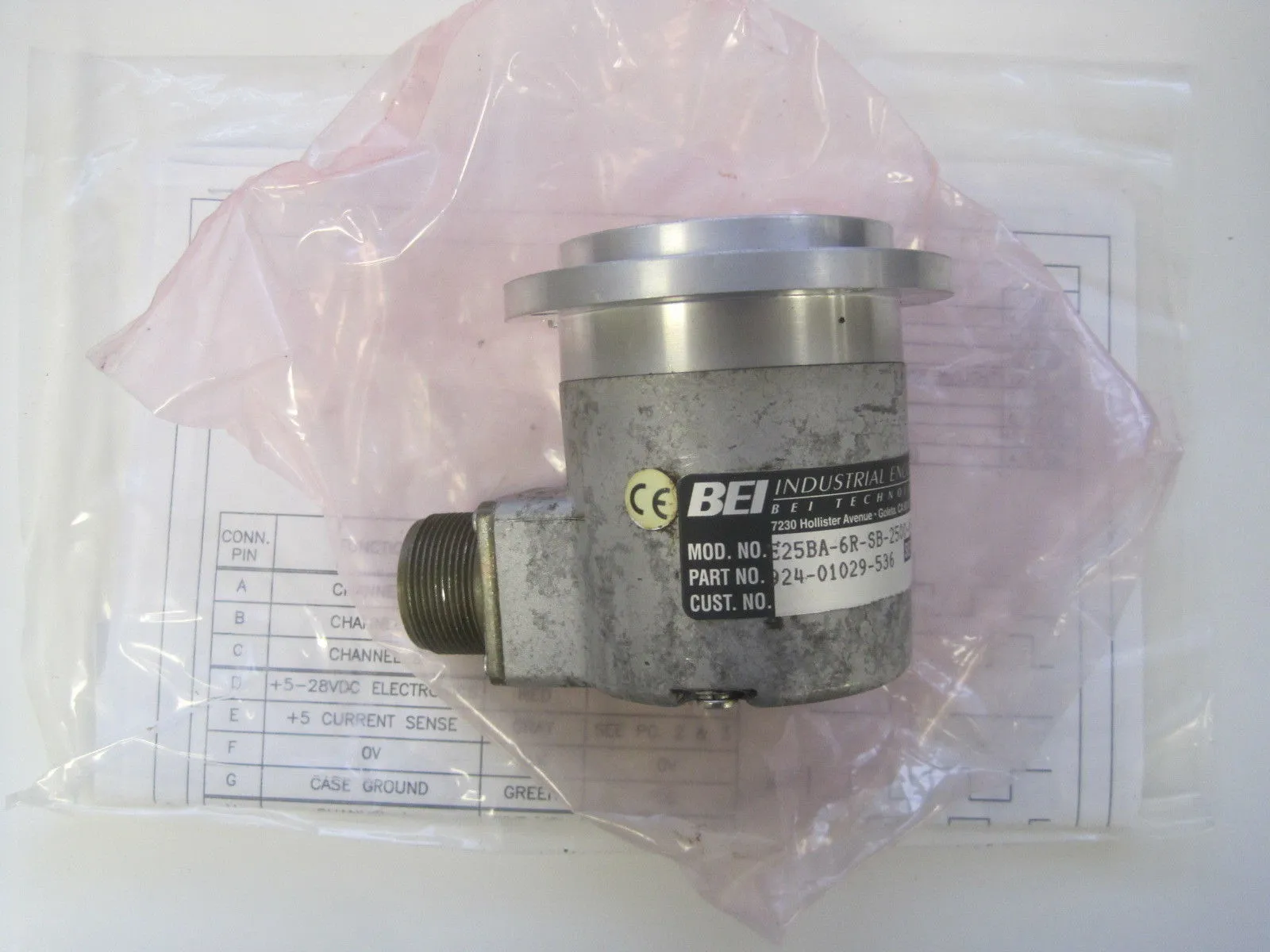 REPAIRED BEI E25BA-6R-SB-2500-ABZC-7272-SM18-S ENCODER