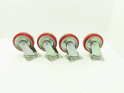 J-150 Caster Wheel 150x38 Polyurethane Swivel Locking Lot of 4