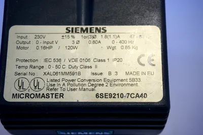 USED SIEMENS 6SE9210-7CA40 MICROMASTER DRIVE 6SE92107CA40