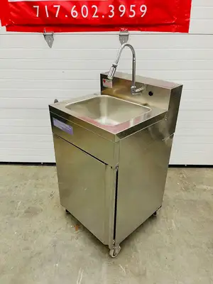 Hybrid 684 S/S Portable Hand Sink “NO TOUCH” Electric 120v or Battery Operated