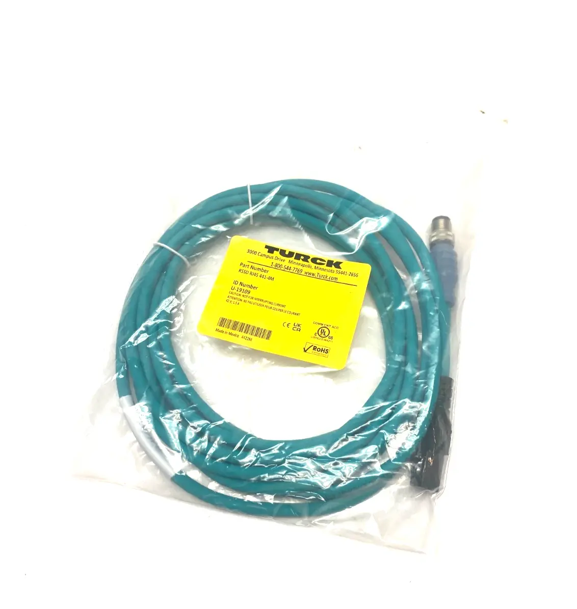NEW TURCK DOUBLE ENDED ETHERNET CONNECTION CORDSET