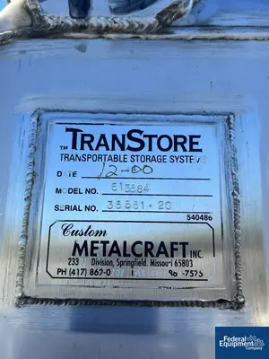 USED Custom Metalcraft Custom Metalcracft Transtore Tote Bin, S/S