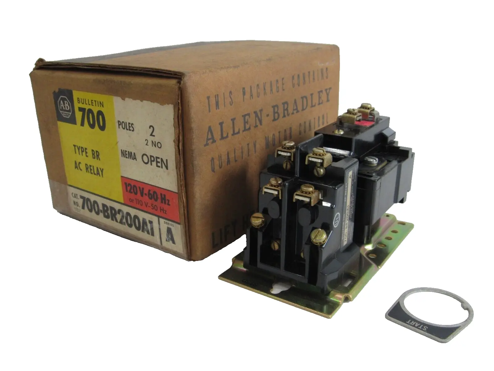 ALLEN BRADLEY 700-BR200A1 AC RELAY 120V 60HZ 700BR200A1 NEW, SURPLUS