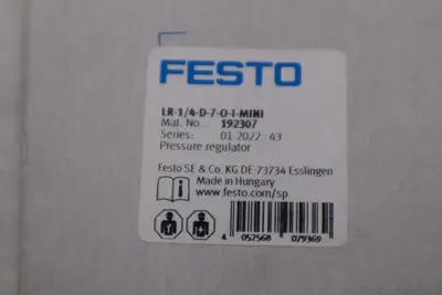 NEW OPEN BOX FESTO LR-1/4-D-7-O-I-MINI AIR PRESSURE REGULATOR STOCK K-607-A