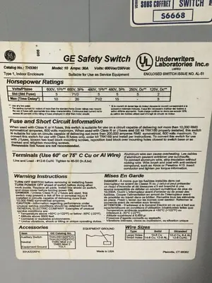 USED GENERAL ELECTRIC / GE TH3361