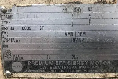 Ingersoll Rand 100 HP Type TCE Emerson Electric motor