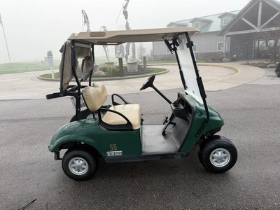 (1) 2017 E-Z-Go golf cart with a Kawasaki gas engine, model 625111G01, includes canopy, ball cover, ...
