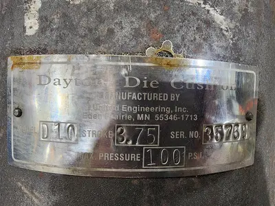 USED DAYTON DIE CUSHION MODEL: D10