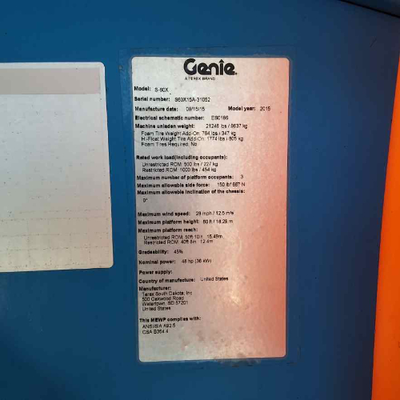 USED 2015 Genie S-60X
