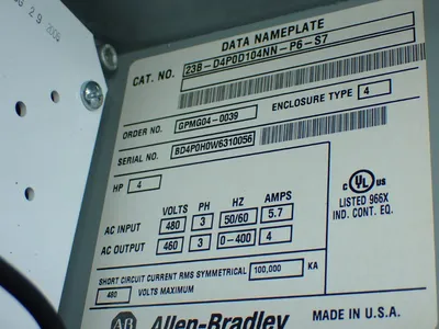 Used ALLENBRADLEY 23BD4P0D104NNP6S7 Variable Speed Drives Ohio US | HGR 24 #904419