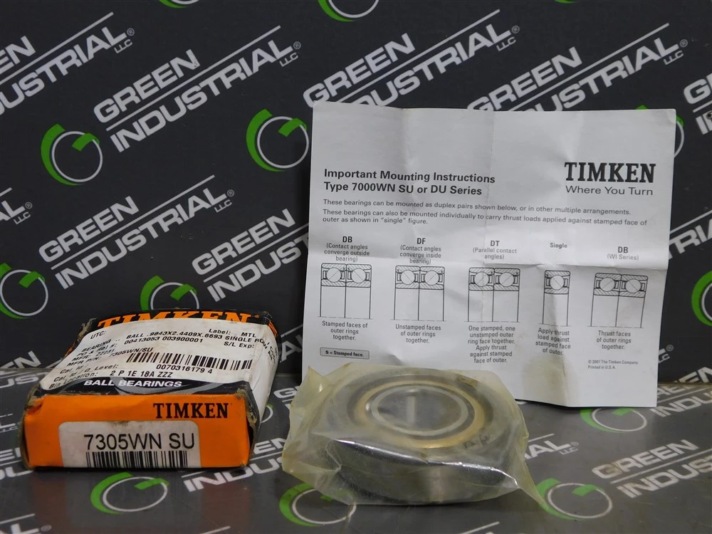 Timken 7305WN SU Angular Contact Bearing 25mm Bore 62mm OD 17mm Width New