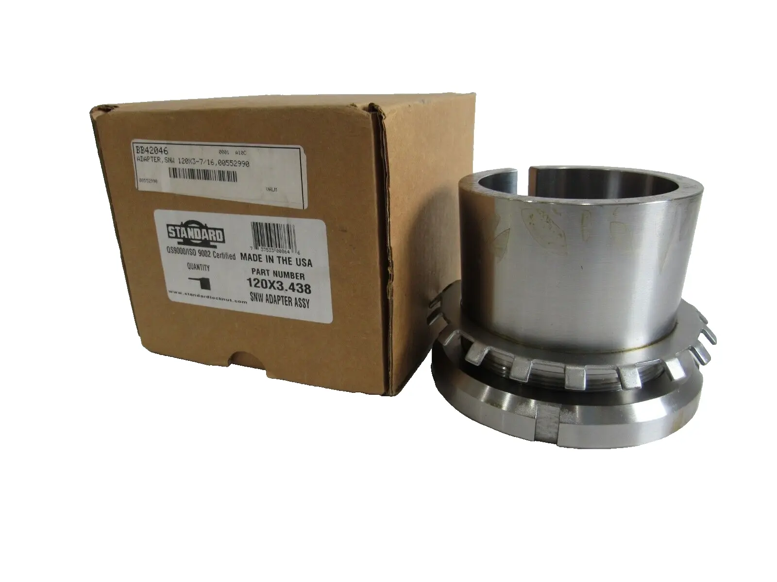 NEW STANDARD LOCKNUT 120X3-7/16 SNW ADAPTER SLEEVE