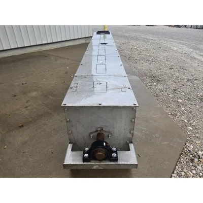 Used 24" Dia X 22' L Stainless Steel Trough, Carbon Steel Screw Auger Conveyor