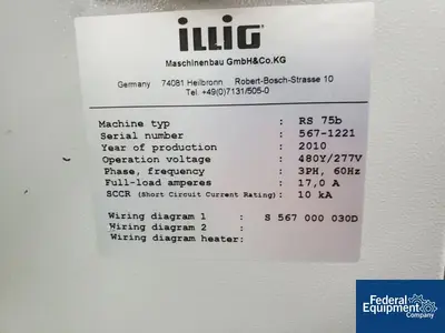 USED Illig Illig Thermoforming Line, Model RDM 70K / VHW 72