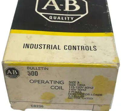 A / B CD236 COIL 115-120V 60HZ SIZE 3 NEW, SURPLUS