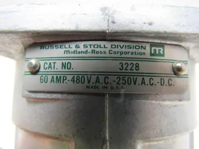 Russellstoll 3228 60 Amp Plug Pin & Sleeve Receptacle  Parts Housing & Plug