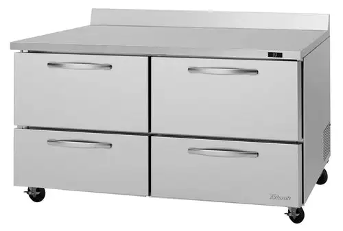 Turbo Air PWR-60-D4-N 60 1/4" Worktop Refrigerator w/ (2) Sections, 115v