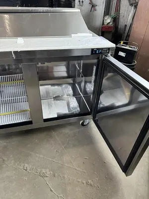 Blue Air BLPT72-HC 72" Three Section Sandwich Prep Table, 20.2 cu. ft.