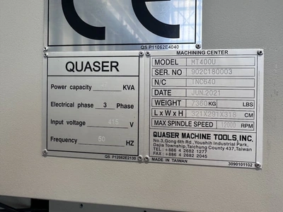 USED 2021 QUASER MT400U