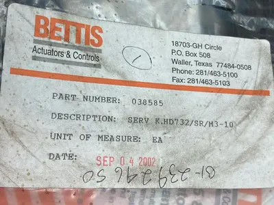Used BETTIS 038504 Misc Electrical & Power Parts | Surplus Asset Holdings #1218520