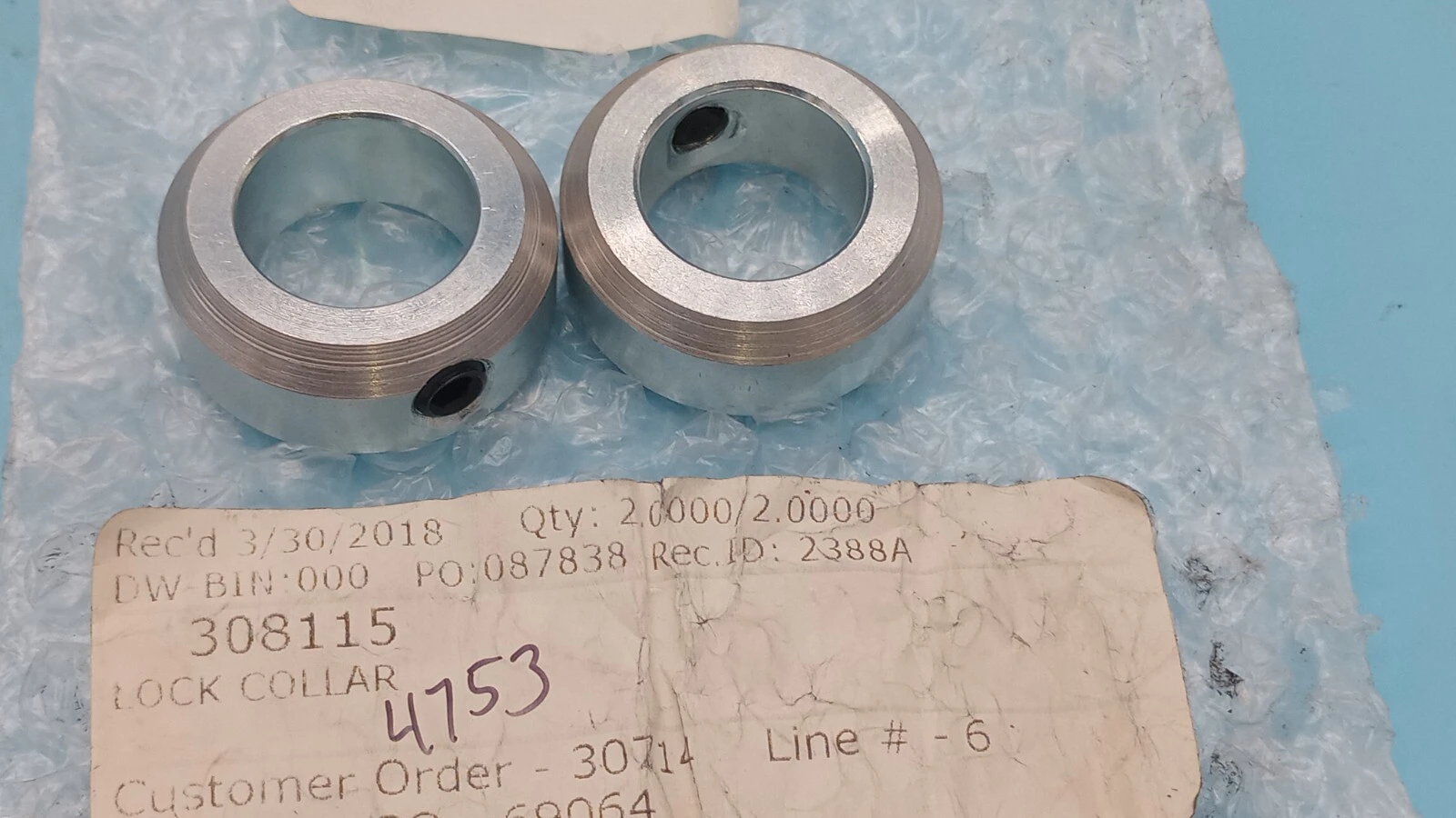 LOT OF 2 LOCK COLLARS