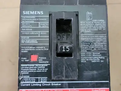 Used SIEMENS CED63B015 Switchgears British Columbia CA | Lenmark #239381