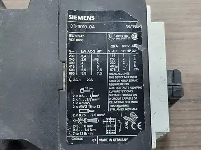 USED SIEMENS 3TF3010-0AK6