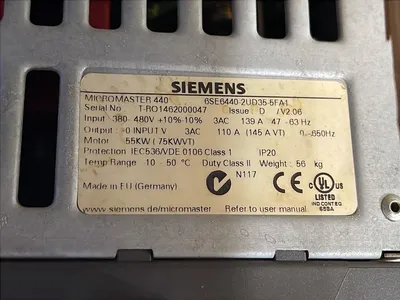 Used SIEMENS 6SE64402UD355FA1 Variable Speed Drives Ohio US | HGR 24 #1181010