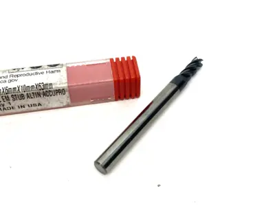 USED ACCUPRO SQUARE END MILL: 5.00 MM DIA, 10.00 MM LOC, 4 FLUTE, SOLID CARBI