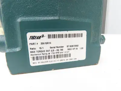 Dodge Tigear 20A15R14 Worm Gearbox 15:1 Reducer 1.69Hp 116rpm 56C 140TC RH