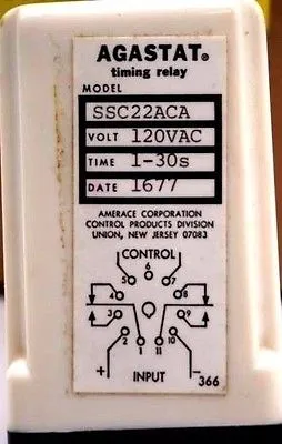 USED AGASTAT SSC22ACA TIMING RELAY