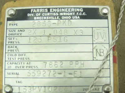 Farris Engineering 2856-PKD Pressure Relief Valve Bronze/Brass 125PSI 2"x3"NPT