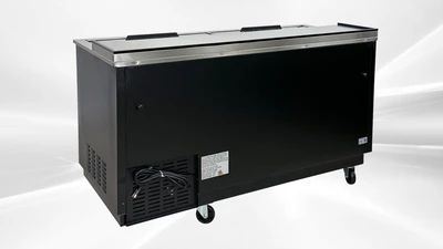 171-0242 Black 65" Horizontal Self Contained Beer Bottle Cooler