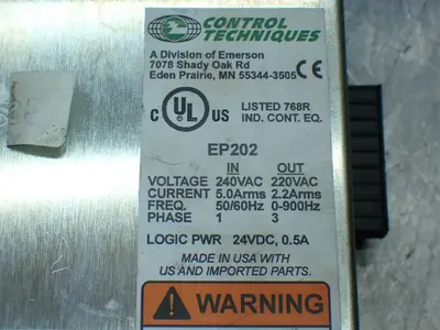 USED CONTROL TECHNIQUES EP202P00ENR0