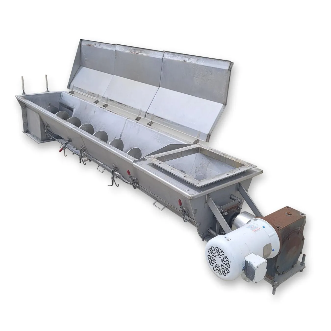 Used 11" X 10' long Stainless Steel Industrial Food Grade Screw Auger Conveyor