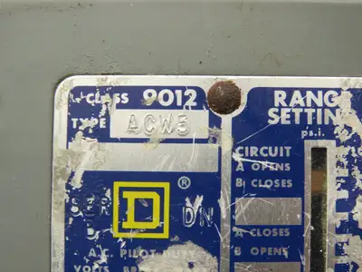 Square D 9012ACW5 Adjustable Pressure Switch 1-75 PSI 4-15 Differential