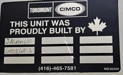 USED 2010 TOROMONT CIMCO C6-W08AHE
