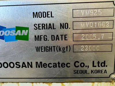 2005 DOOSAN VM925 Machining Centers, Vertical | Machnet (5)