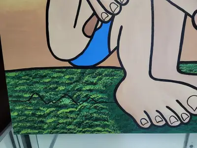 New | in-Stock FalconRestaurantSupply New Walmiru Original Faceless Painting on Canvas - Playing Bilboque 36" x 60" Estate & Personal Property Illinois US | Falcon Restaurant Supply #1376742