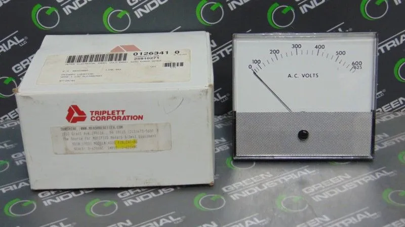 Triplett / RS Electronics 430G EA0-86 0-625 VAC Panel Meter Used