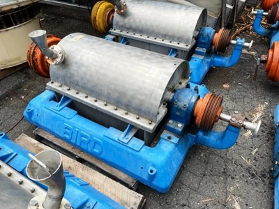 (3) Bird 18 x 28 solid bowl decanter centrifuges, 316SS.