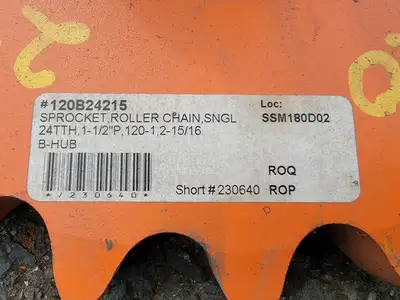Roller Chain Sprocket 120B24215, Size 120, 24 Teeth
