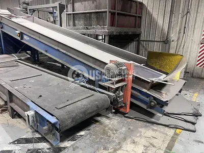 Used UNKNOWN MANUFACTURER USED 48 INCH X 30 FOOT NON-CLEATED RUBBER BELT INCLINE CONVEYOR Conveyors Illinois US | US Recycling Equipment #1556633