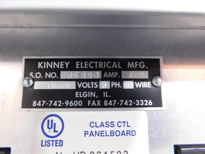 Used KINNEY ELECTRICAL 306390 Electrical Panels Ohio US | Equipment Recovery Corp. #1330039