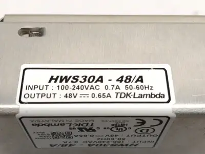 HWS30A-48/A | TDK-Lambda  Switching Power Supply 30W 100-240VAC 0.7A 48VDC 0.65A - Used