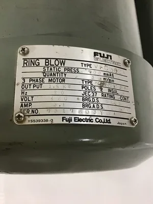 Fuji Electric VFC502A Ring Compressor/Regenerative Blower 3 Phase Motor